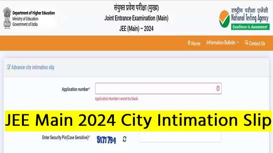 JEE Main 2024 City Intimation Slip